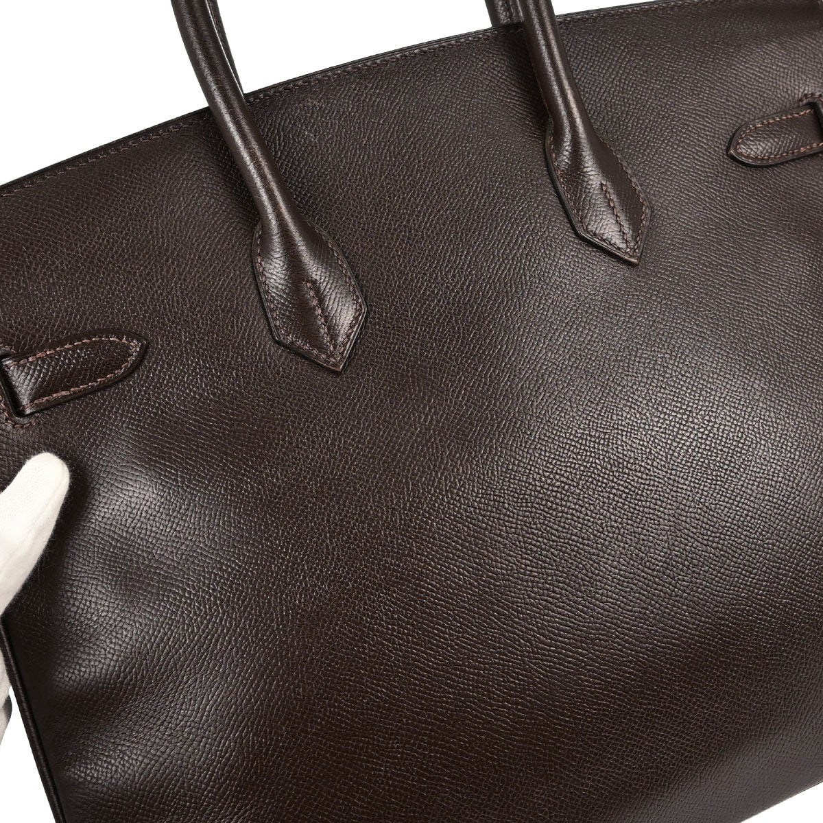 Hermes Chocolat Courchevel Birkin 35 Handbag
