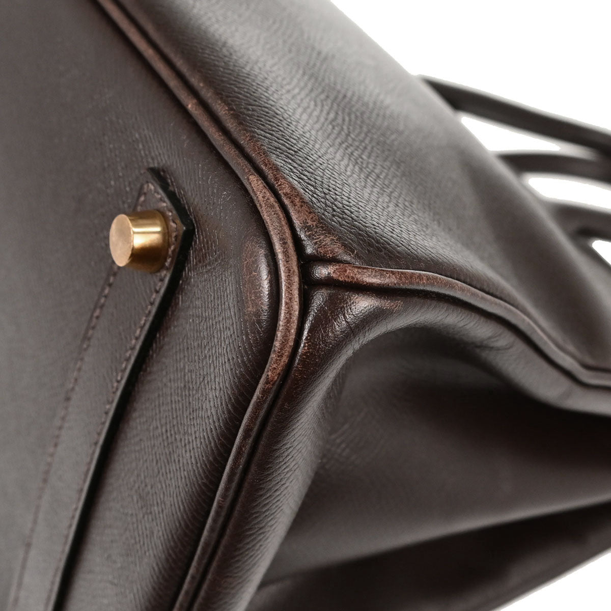 Hermes Chocolat Courchevel Birkin 35 Handbag