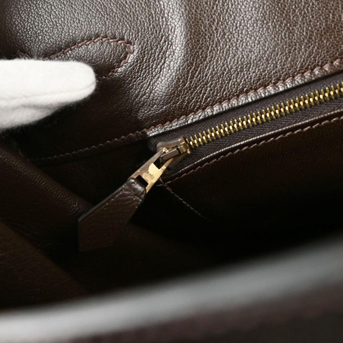 Hermes Chocolat Courchevel Birkin 35 Handbag