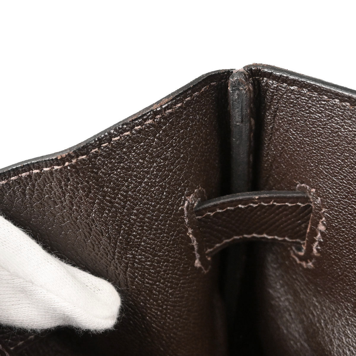Hermes Chocolat Courchevel Birkin 35 Handbag