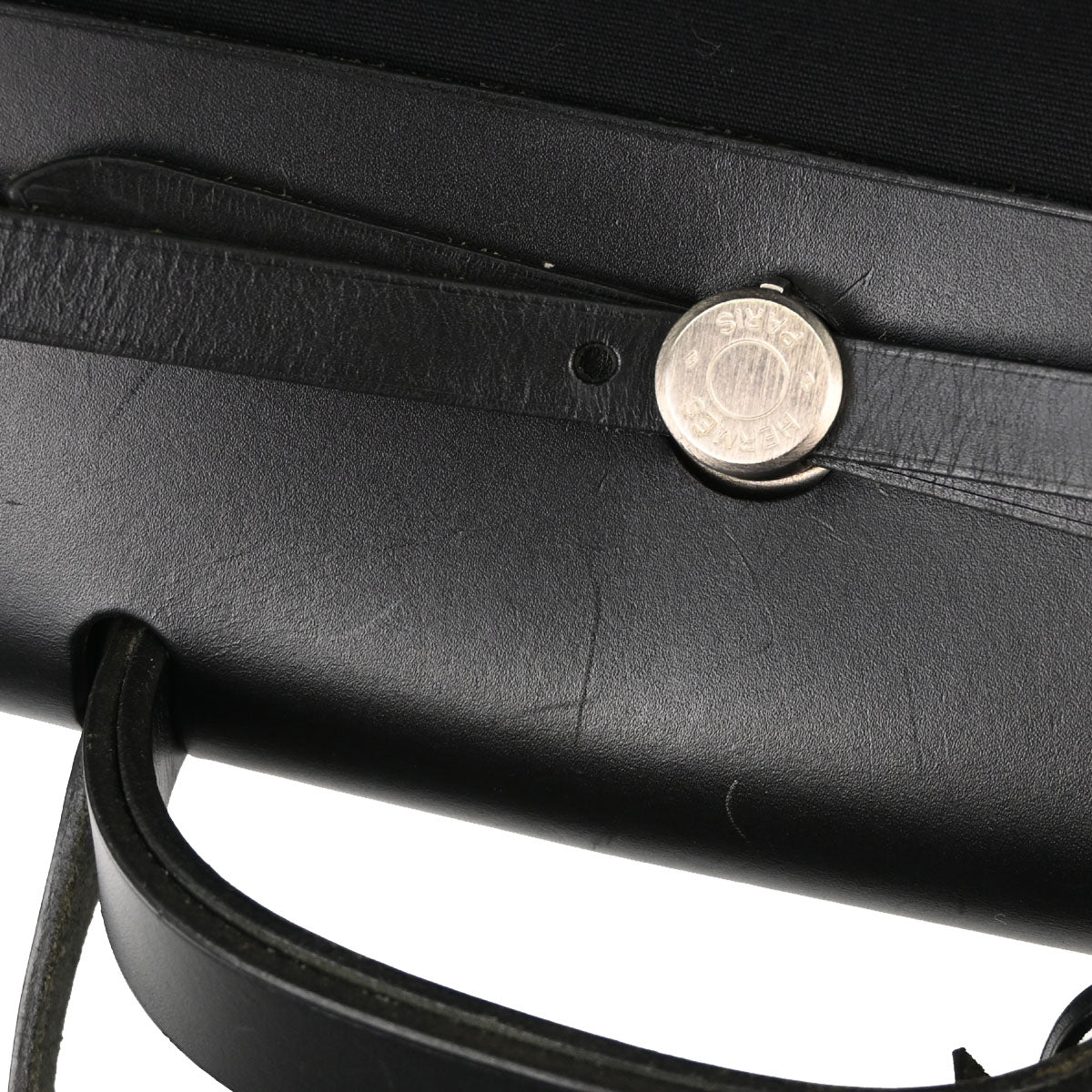 Hermes Black Toile Officier Herbag MM 2 in 1 Handbag