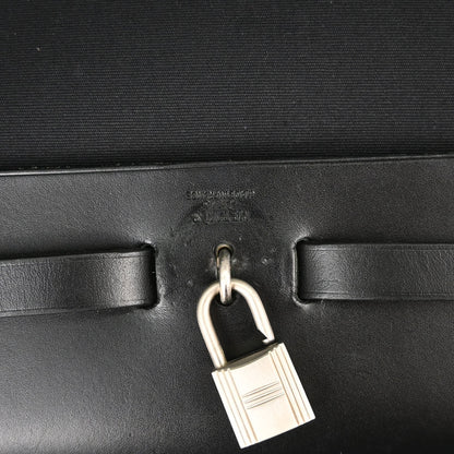 Hermes Black Toile Officier Herbag MM 2 in 1 Handbag