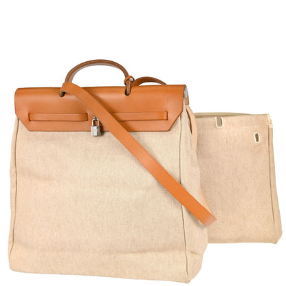 Hermes Beige Toile H Herbag MM 2 in 1 Handbag