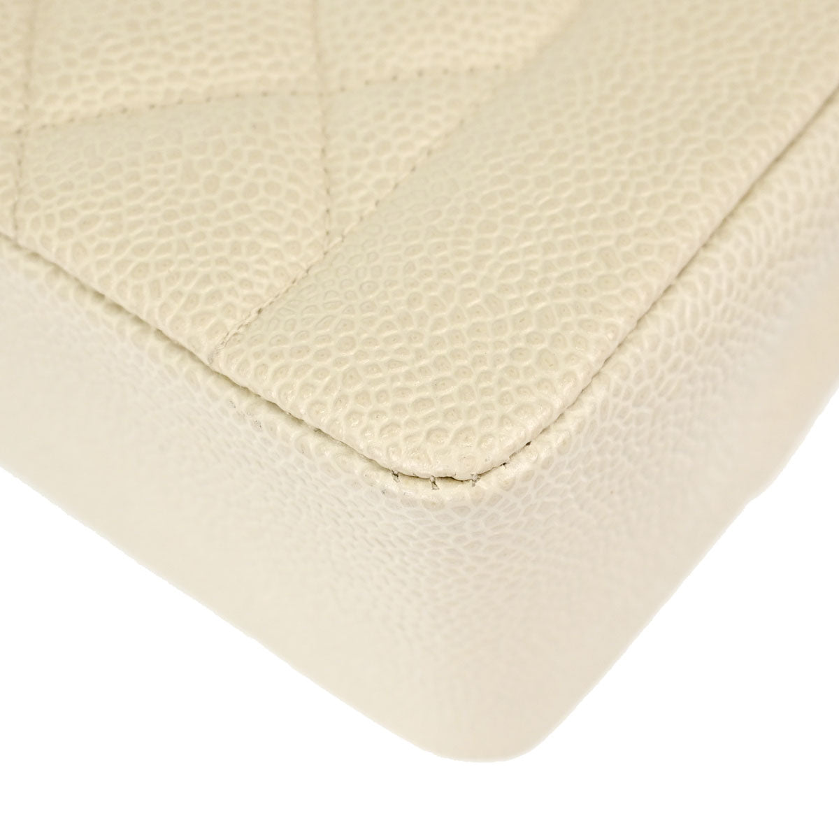 Chanel 1994-1996 Ivory Caviar Skin Medium Diana Shoulder Bag