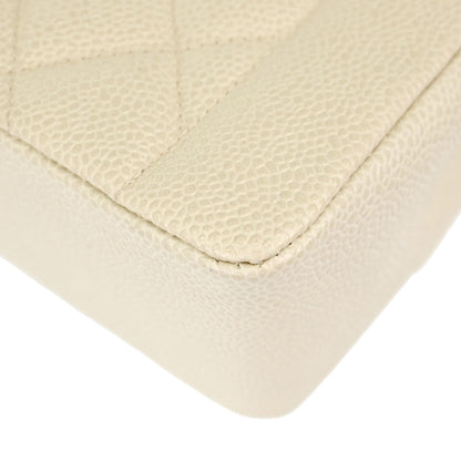 Chanel 1994-1996 Ivory Caviar Skin Medium Diana Shoulder Bag