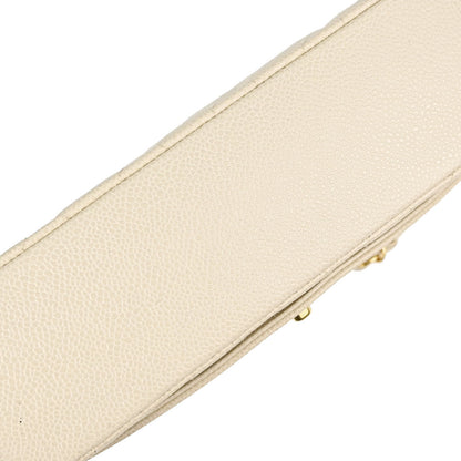 Chanel 1994-1996 Ivory Caviar Skin Medium Diana Shoulder Bag