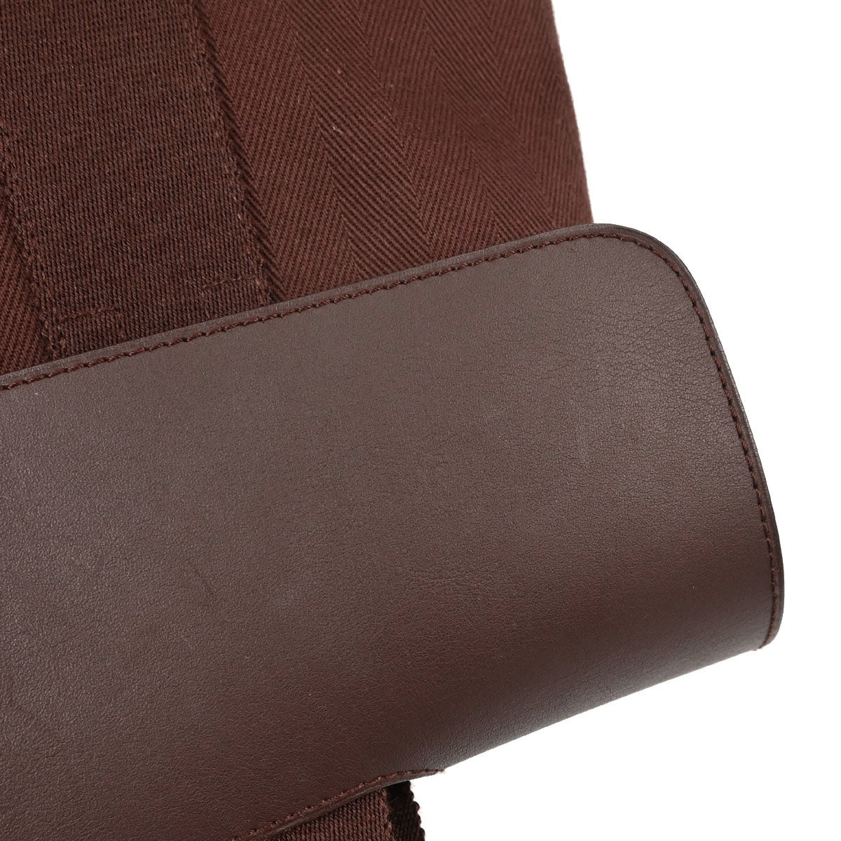 Hermes Brown Toile Chevrons Valparaiso PM Tote Handbag