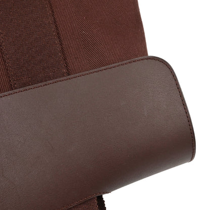 Hermes Brown Toile Chevrons Valparaiso PM Tote Handbag