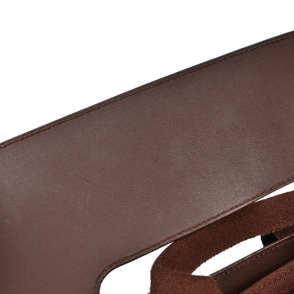 Hermes Brown Toile Chevrons Valparaiso PM Tote Handbag