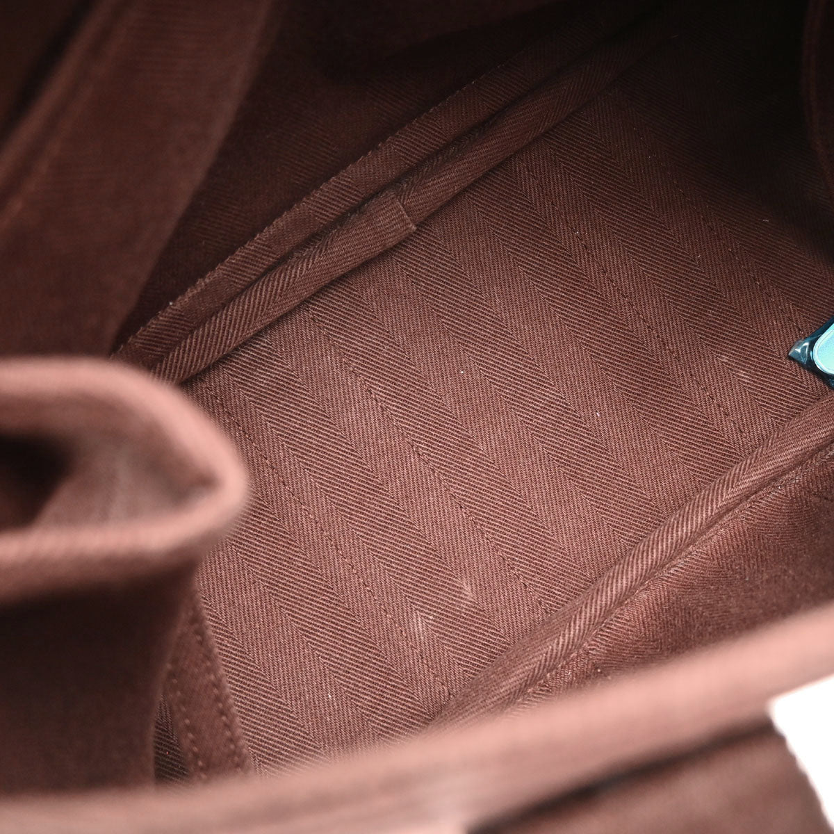 Hermes Brown Toile Chevrons Valparaiso PM Tote Handbag