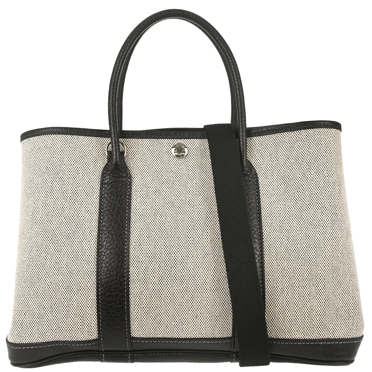 Hermes Beige Toile H Buffalo Garden Party 30 TPM 2way Shoulder Tote Handbag