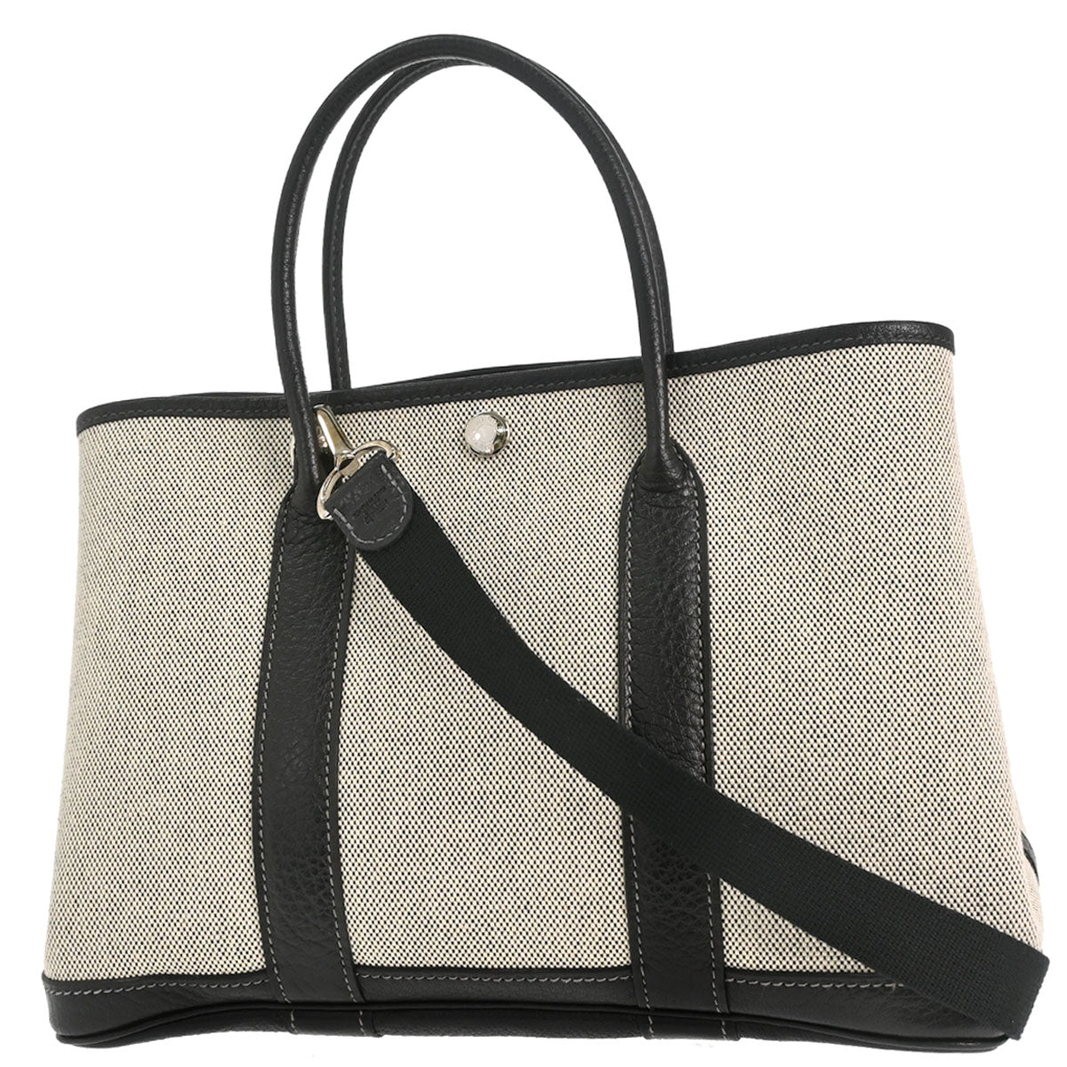 Hermes Beige Toile H Buffalo Garden Party 30 TPM 2way Shoulder Tote Handbag