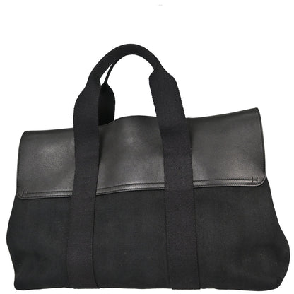 Hermes Black Toile Chevrons Valparaiso GM Tote Handbag
