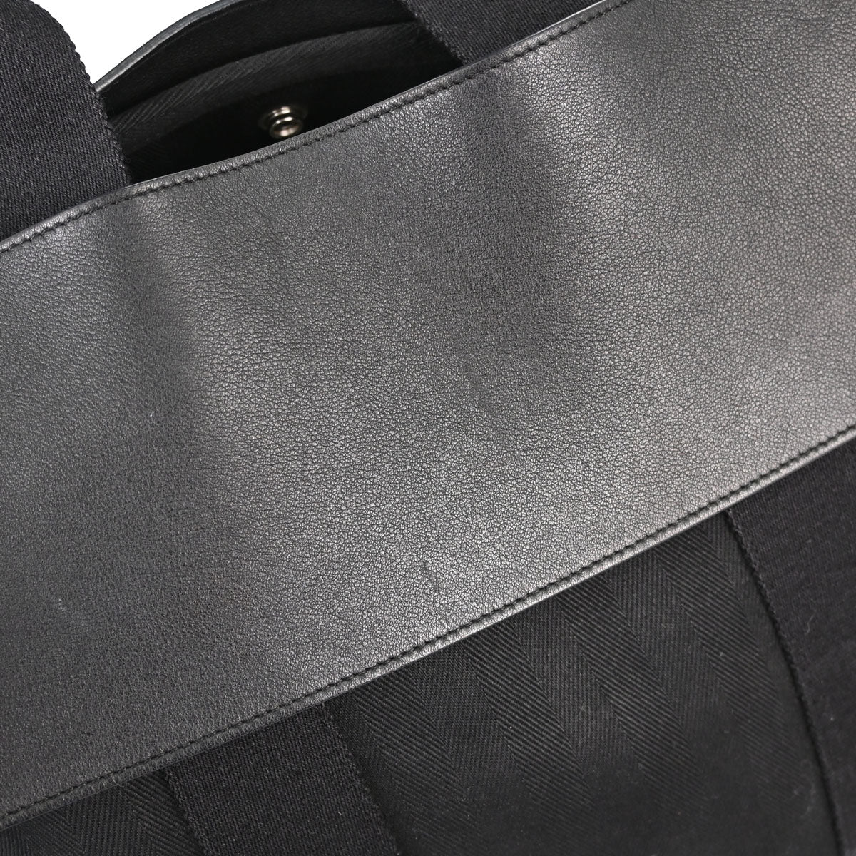 Hermes Black Toile Chevrons Valparaiso GM Tote Handbag