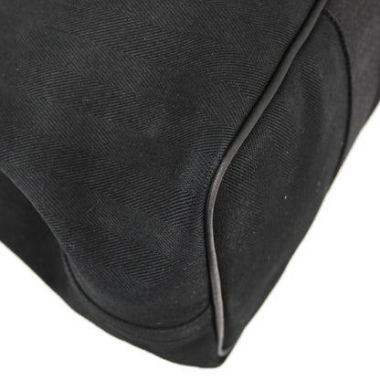 Hermes Black Toile Chevrons Valparaiso GM Tote Handbag