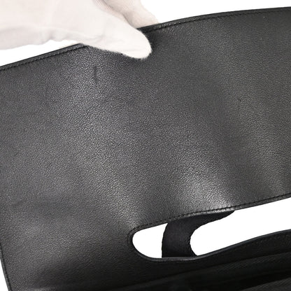 Hermes Black Toile Chevrons Valparaiso GM Tote Handbag