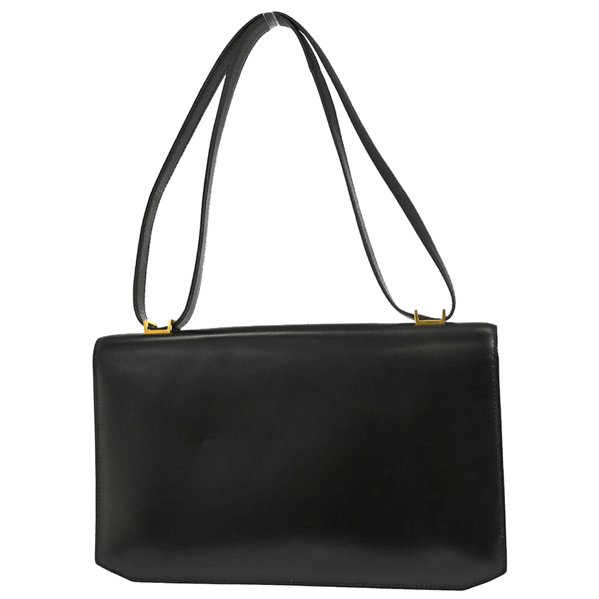 Hermes Black Box Calf Cadena Lock Shoulder Bag