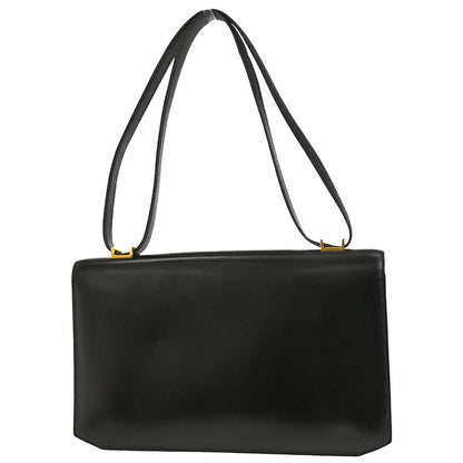 Hermes Black Box Calf Cadena Lock Shoulder Bag