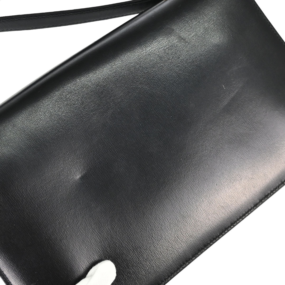 Hermes Black Box Calf Cadena Lock Shoulder Bag