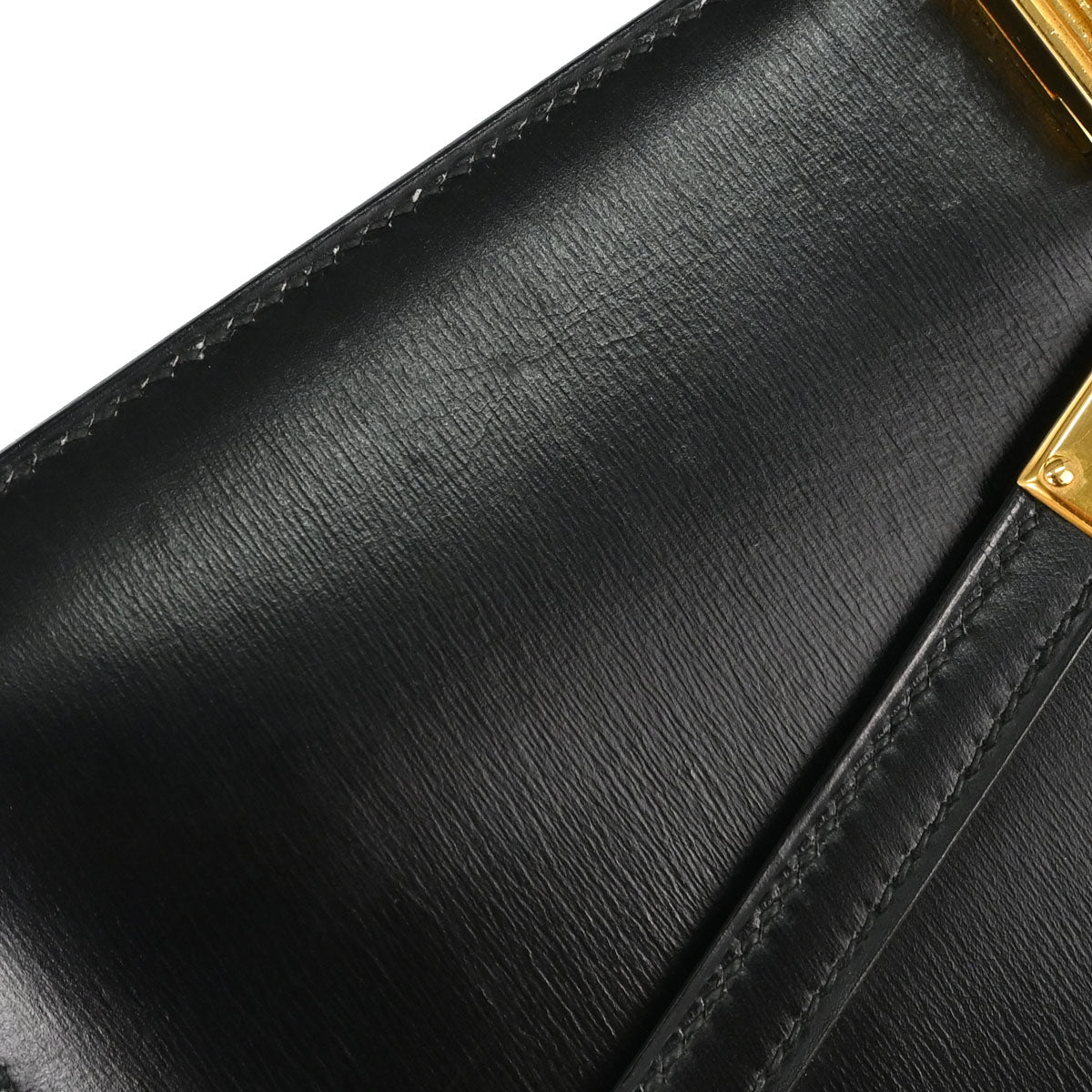 Hermes Black Box Calf Cadena Lock Shoulder Bag