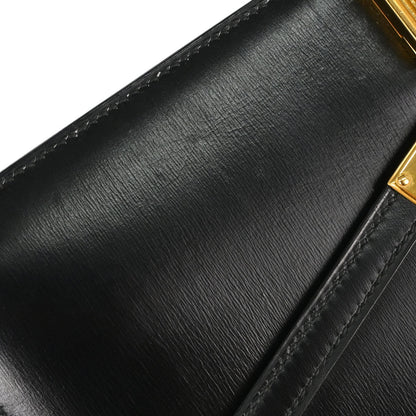 Hermes Black Box Calf Cadena Lock Shoulder Bag