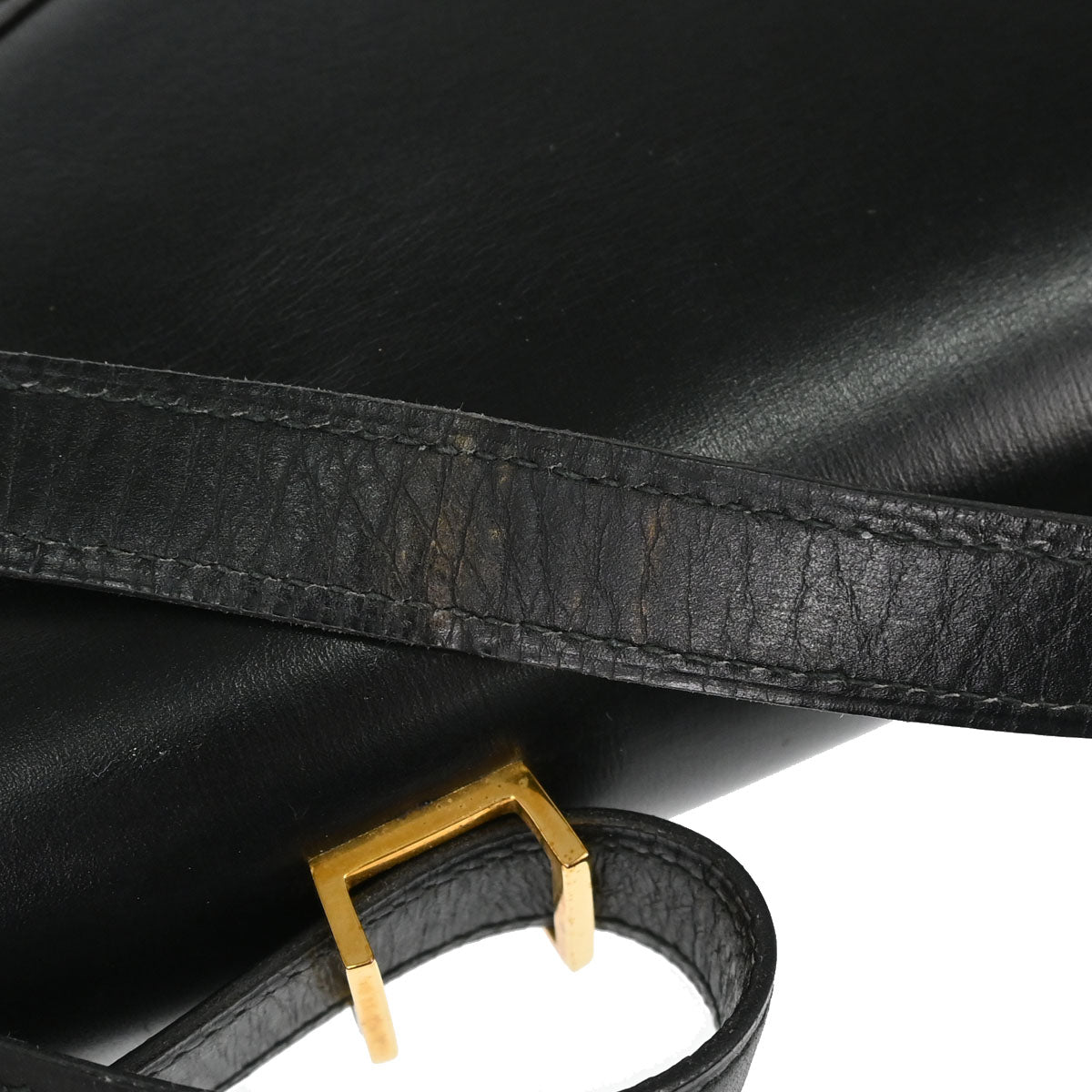 Hermes Black Box Calf Cadena Lock Shoulder Bag