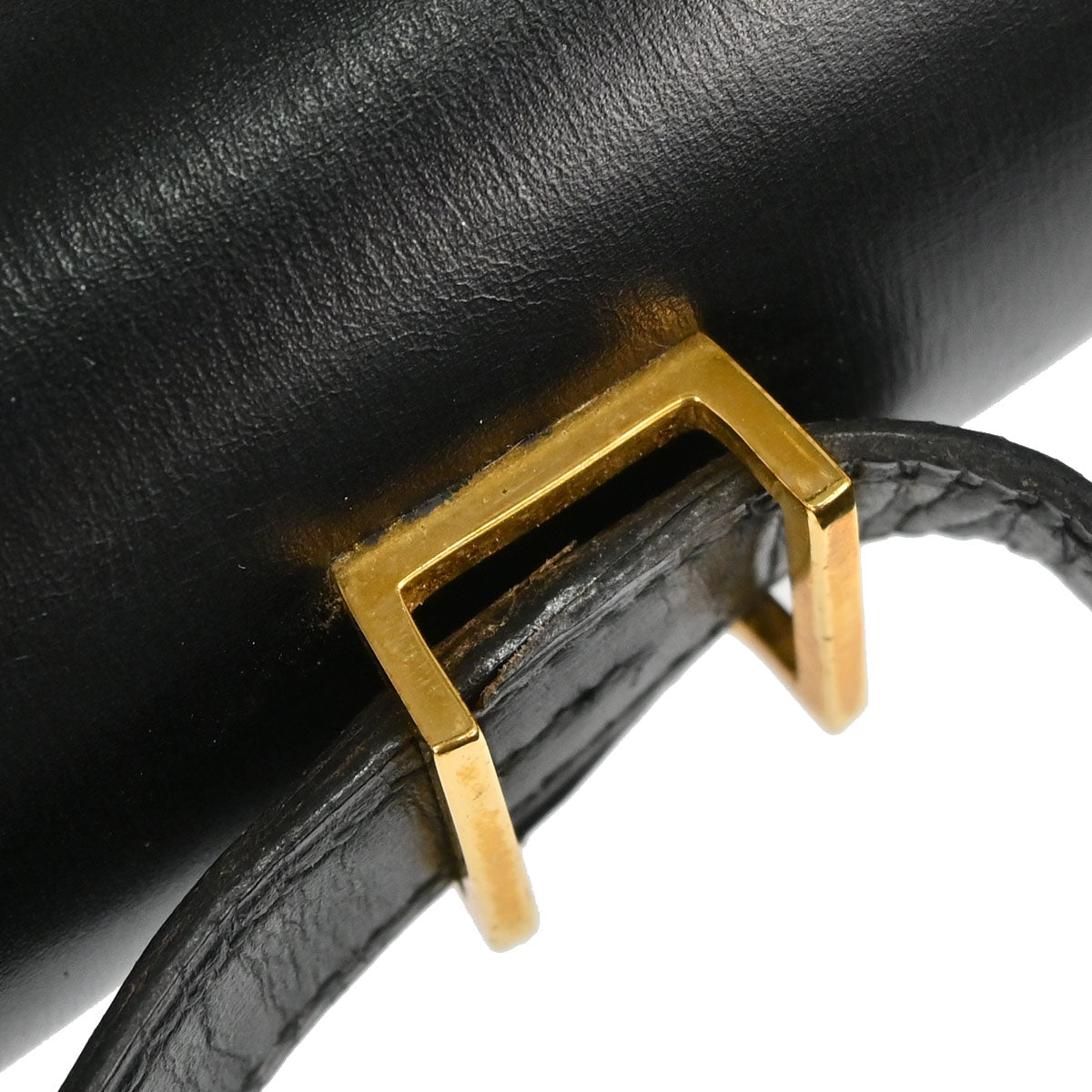 Hermes Black Box Calf Cadena Lock Shoulder Bag