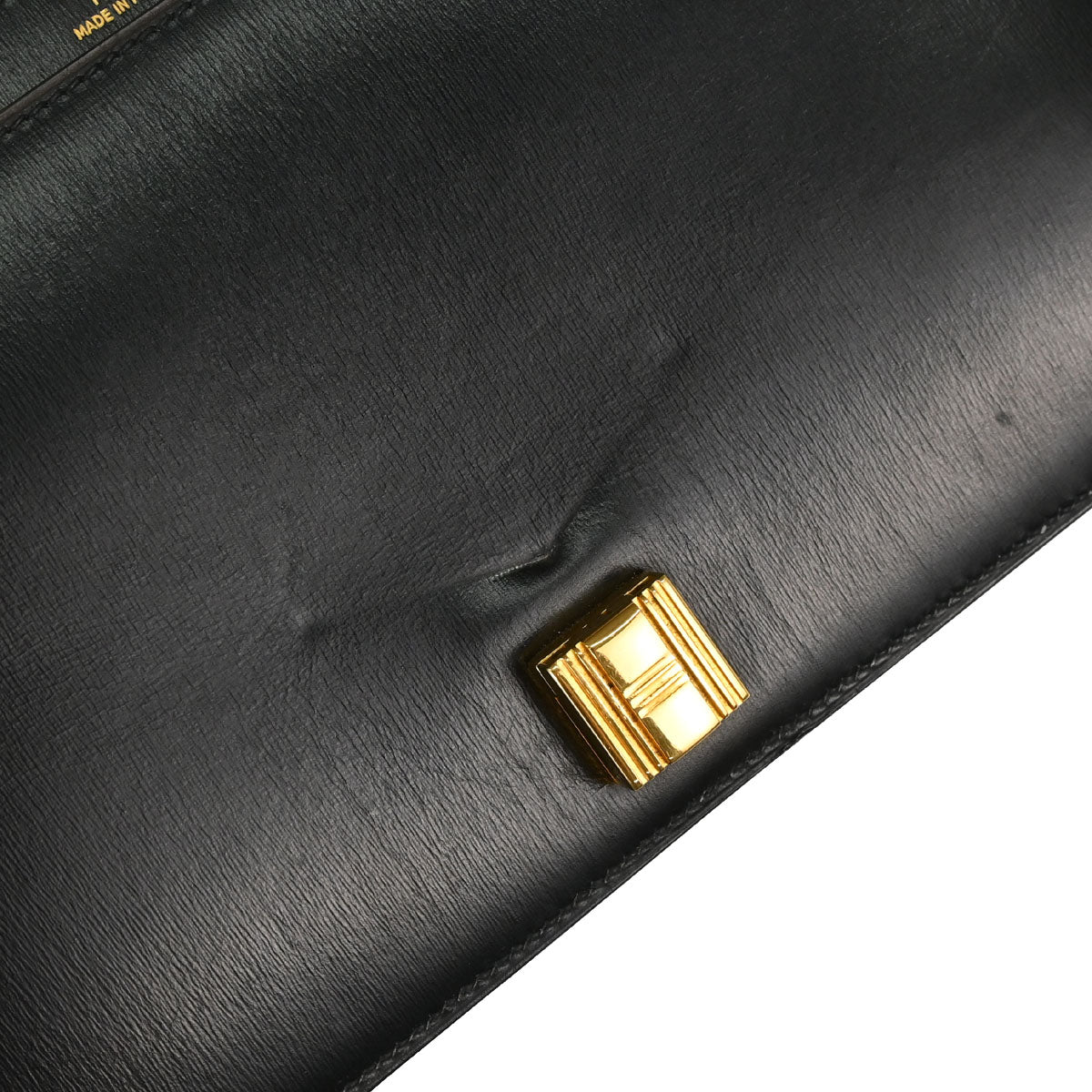 Hermes Black Box Calf Cadena Lock Shoulder Bag