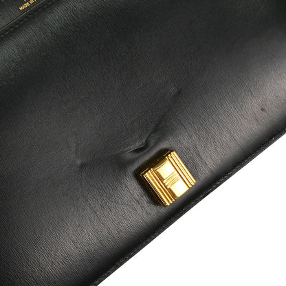 Hermes Black Box Calf Cadena Lock Shoulder Bag
