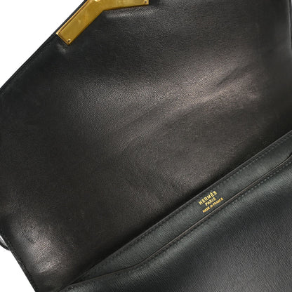 Hermes Black Box Calf Cadena Lock Shoulder Bag
