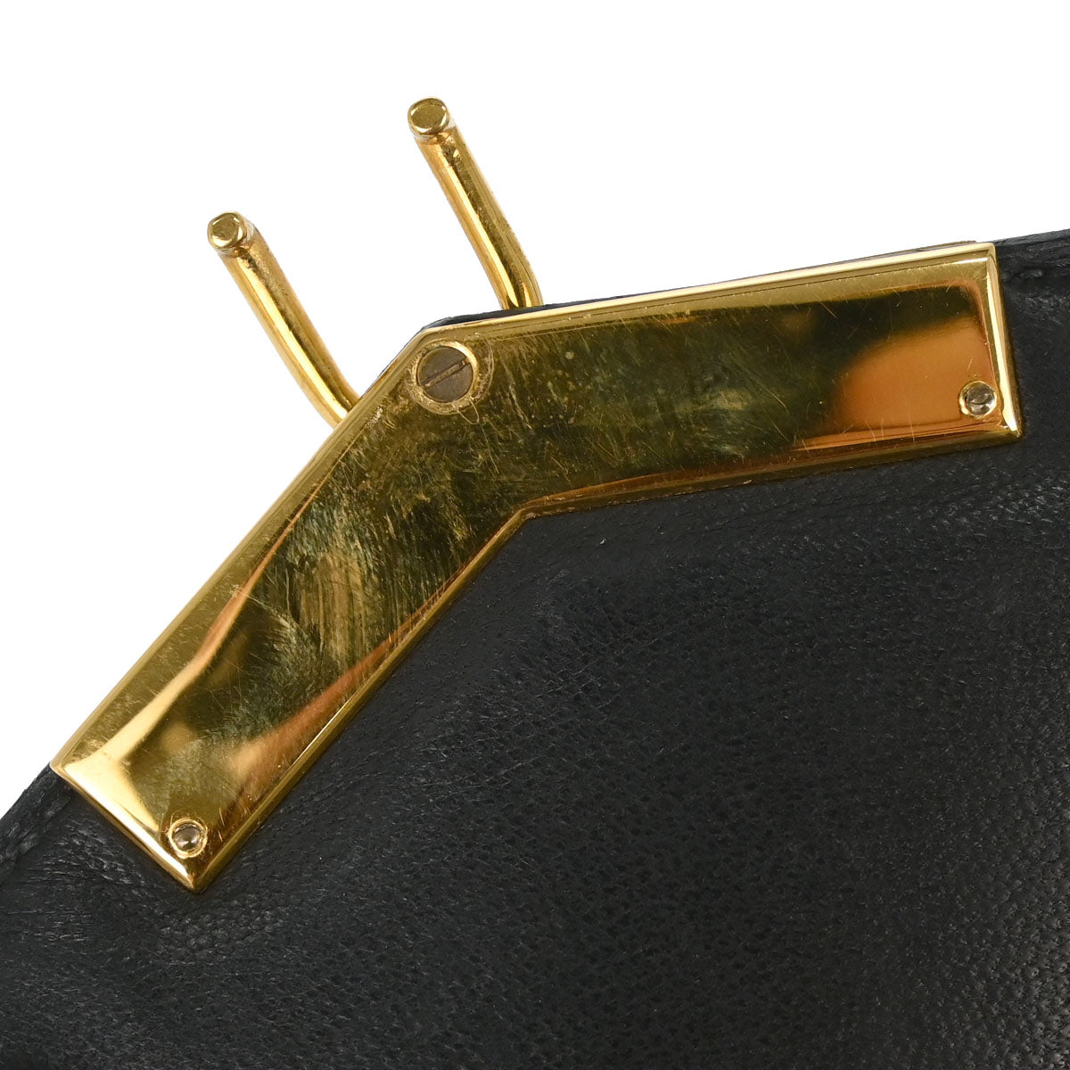 Hermes Black Box Calf Cadena Lock Shoulder Bag