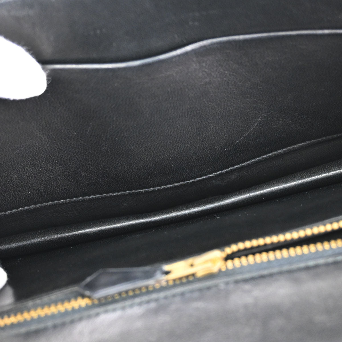 Hermes Black Box Calf Cadena Lock Shoulder Bag