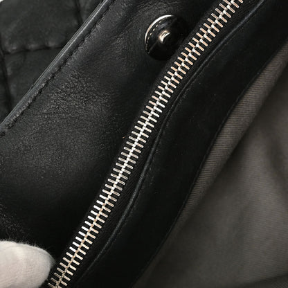 Chanel Black Calfskin Wild Stitch Tote 2way Shoulder Handbag