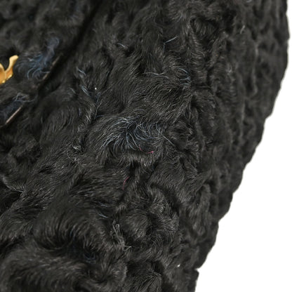 Chanel 2000-2001 Black Persian Lamb Straight Flap Shoulder Bag