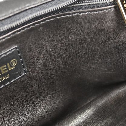 Chanel 2000-2001 Black Persian Lamb Straight Flap Shoulder Bag