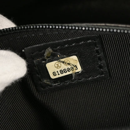 Chanel 2000-2001 Black Persian Lamb Straight Flap Shoulder Bag