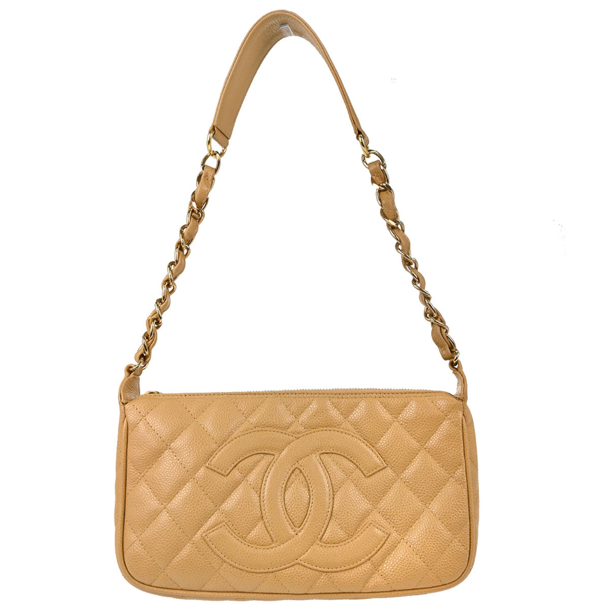 Chanel Beige Caviar Skin Handbag
