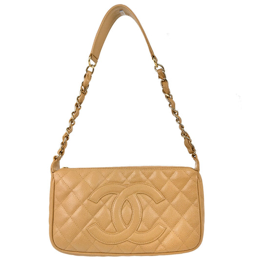 Chanel Beige Caviar Skin Handbag