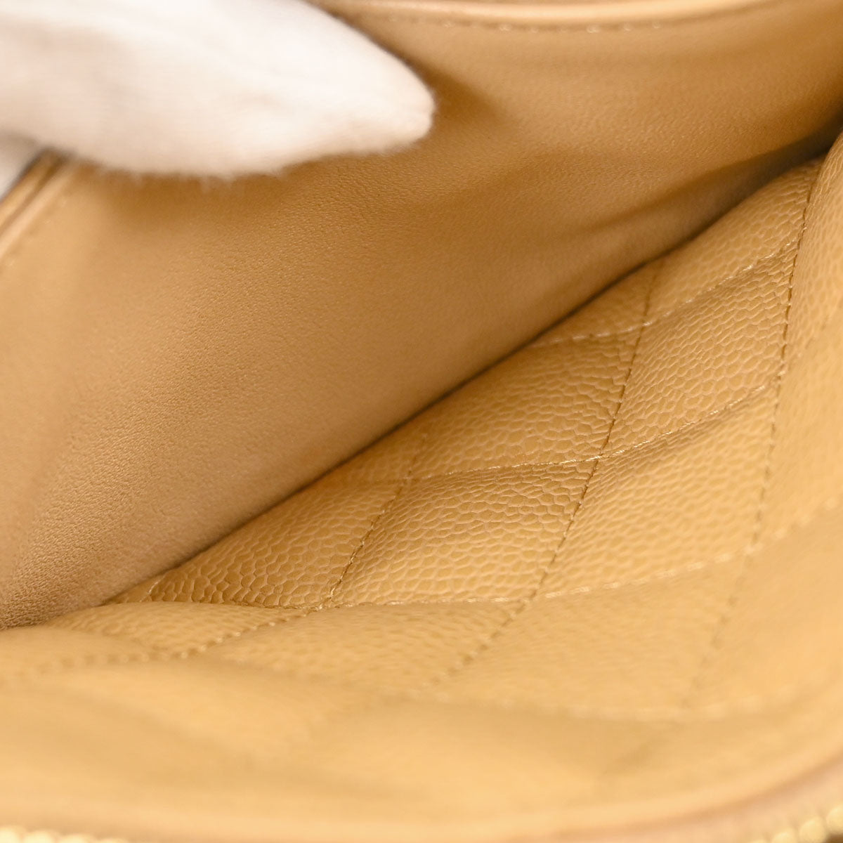Chanel Beige Caviar Skin Handbag