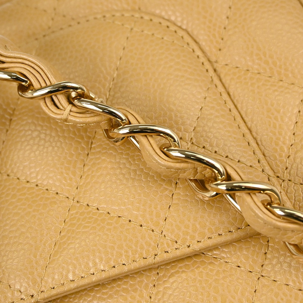 Chanel Beige Caviar Skin Handbag