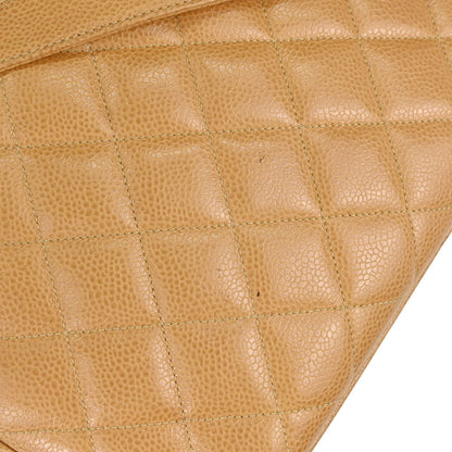 Chanel 1991-1994 Beige Caviar Skin Shoulder Bag
