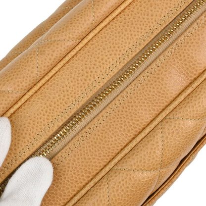 Chanel 1991-1994 Beige Caviar Skin Shoulder Bag
