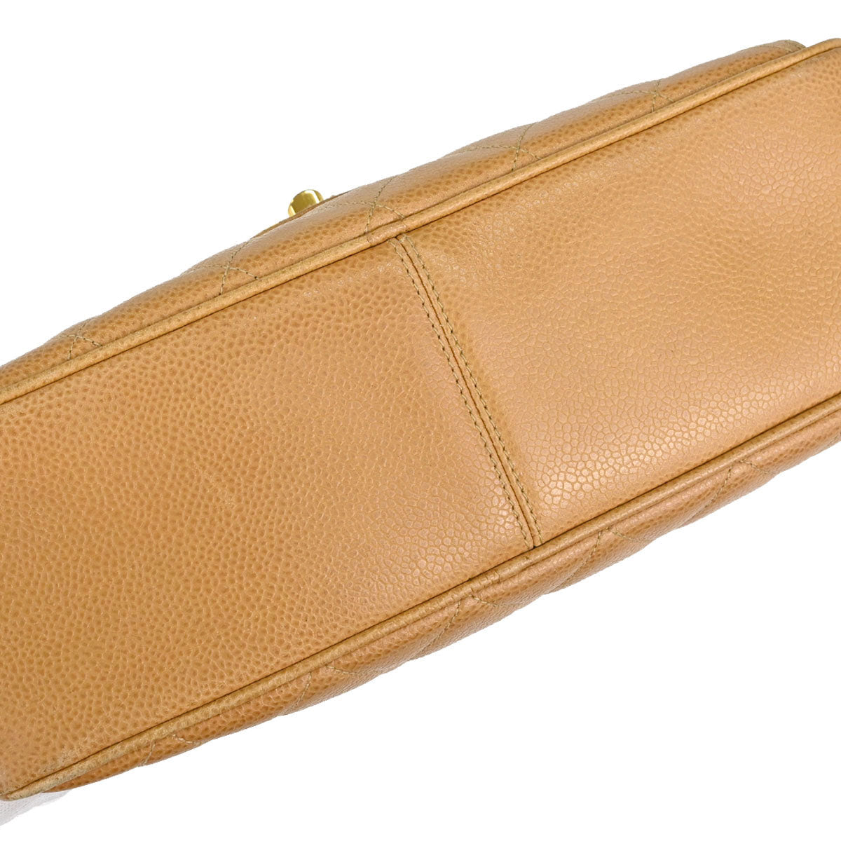 Chanel 1991-1994 Beige Caviar Skin Shoulder Bag