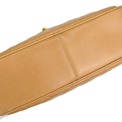 Chanel 1991-1994 Beige Caviar Skin Shoulder Bag