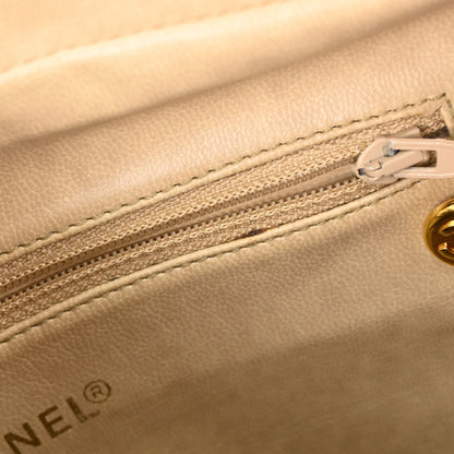 Chanel 1991-1994 Beige Caviar Skin Shoulder Bag