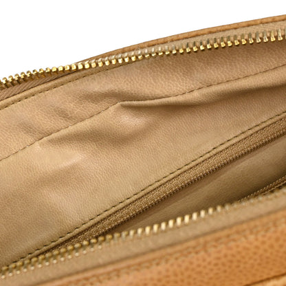Chanel 1991-1994 Beige Caviar Skin Shoulder Bag