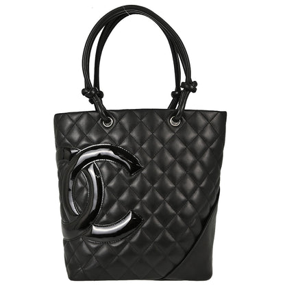 Chanel 2005-2006 Black Calfskin Cambon Ligne Tote Handbag