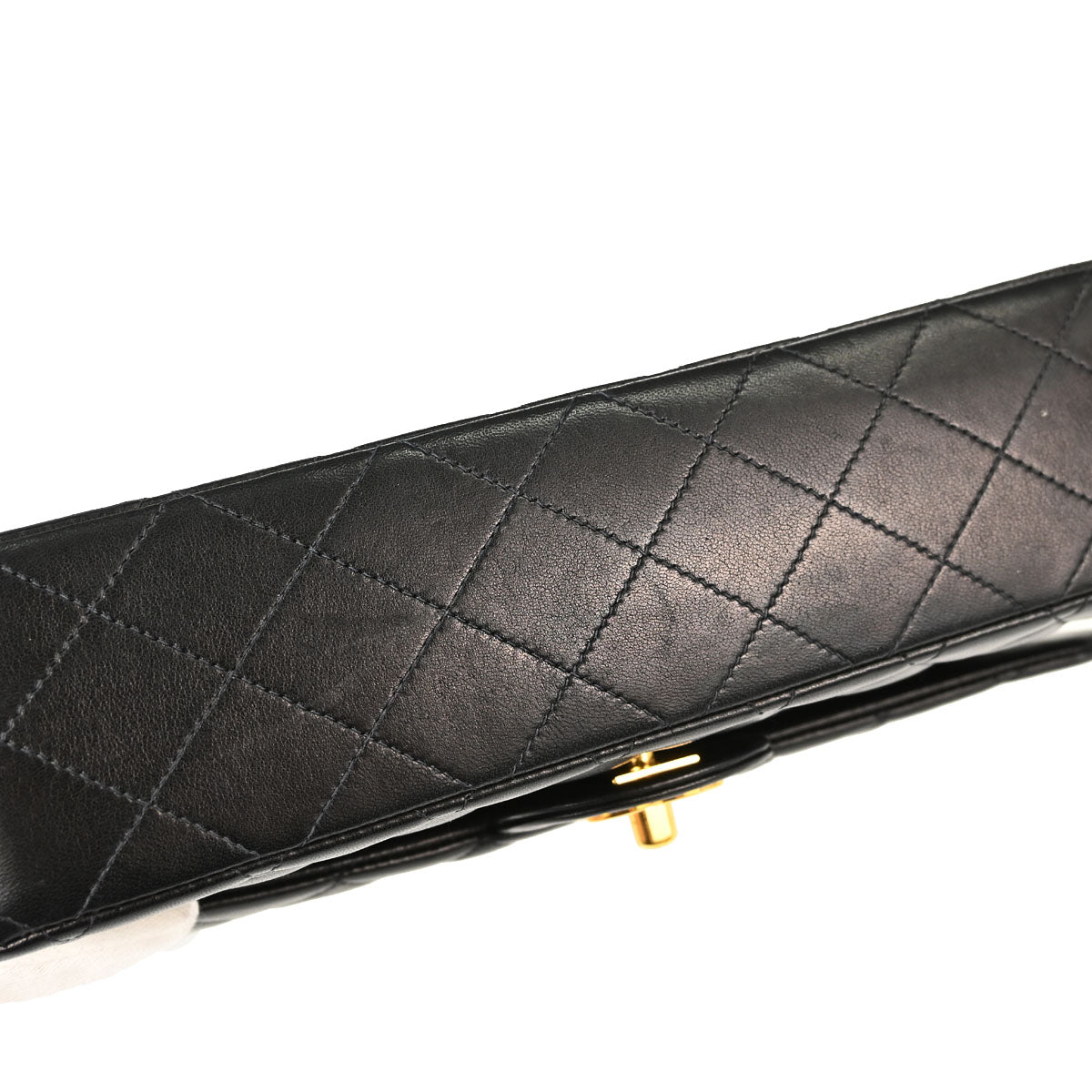Chanel 1997-1999 Black Lambskin Medium Classic Double Flap Shoulder Bag