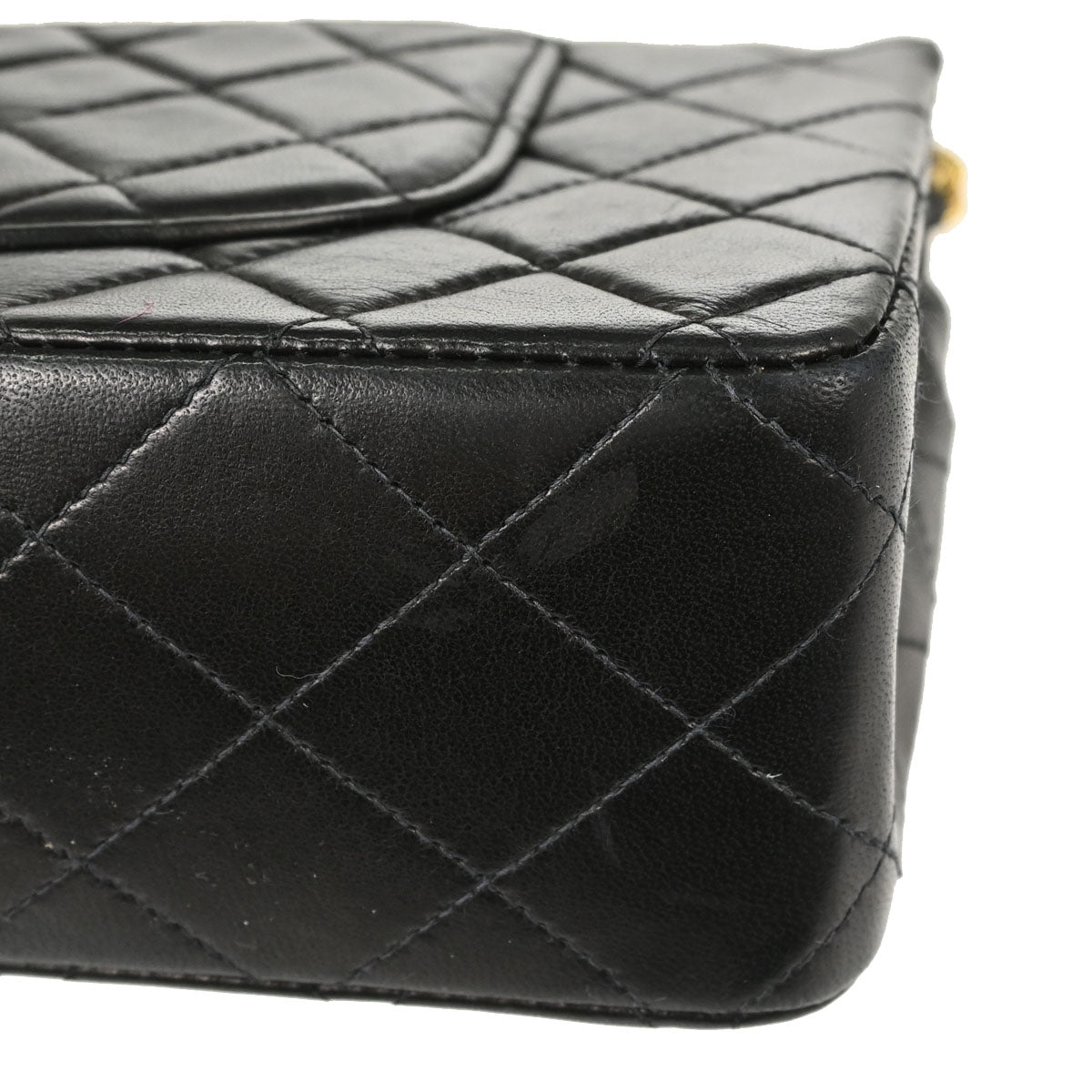 Chanel 1997-1999 Black Lambskin Medium Classic Double Flap Shoulder Bag