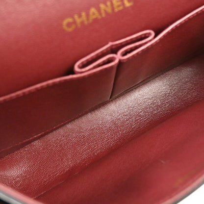 Chanel 1997-1999 Black Lambskin Medium Classic Double Flap Shoulder Bag